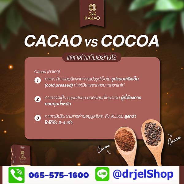 DRK kakao โกโก้และคาเคาต่างกันอย่างไร